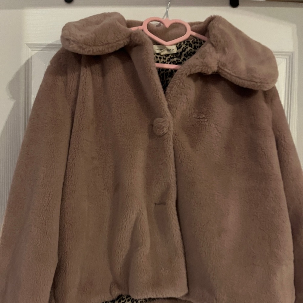 Pink fuzzy jacket medium